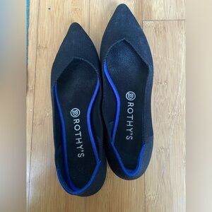 ROTHY’S BLACK KNIT THE POINT FLATS SIZE 8 1/2